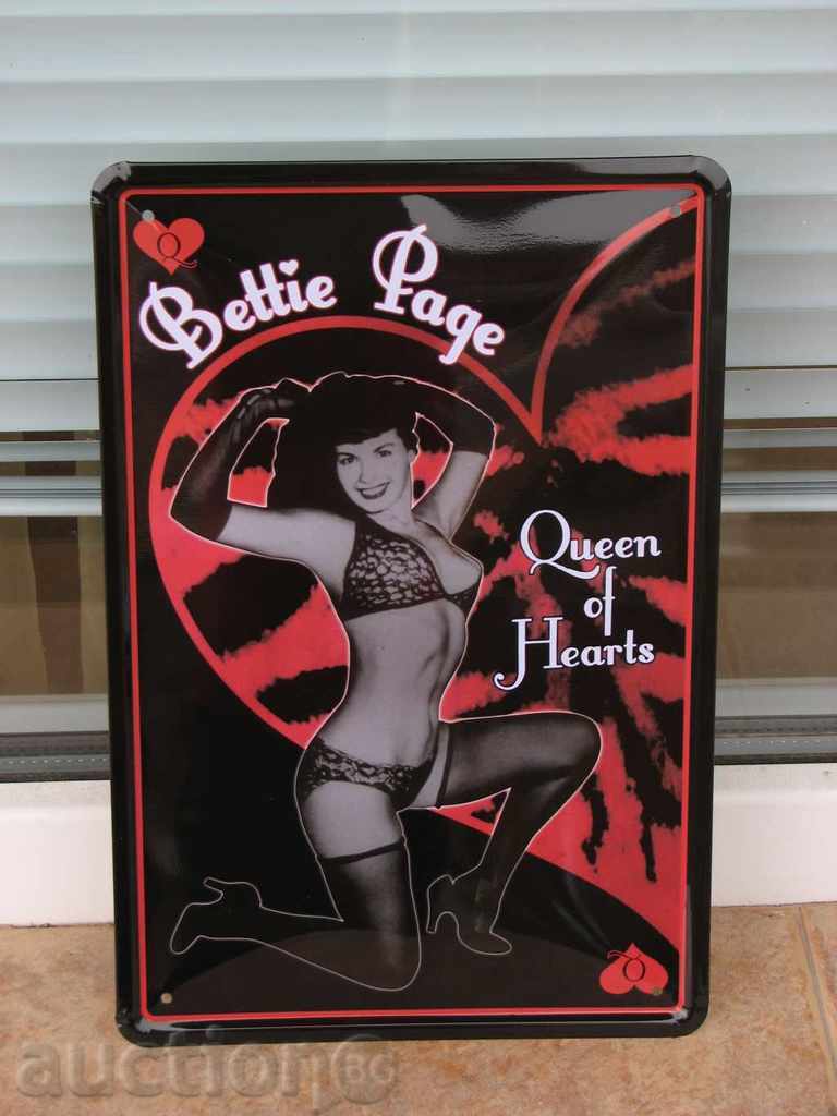 Metal Plate Erotic Striptease Bar Dance Hearts Queen Betty