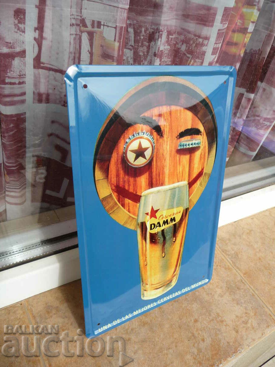 Metal sign beer Damm advertising caps cup funny beer with price 16.00 BGN | € 8.18 Metal sign beer Damm advertising caps cup funny beer with price 16.00 BGN | € 8.18