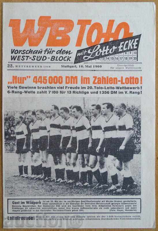 1960 West German Football Edition 1960 West German Football Edition