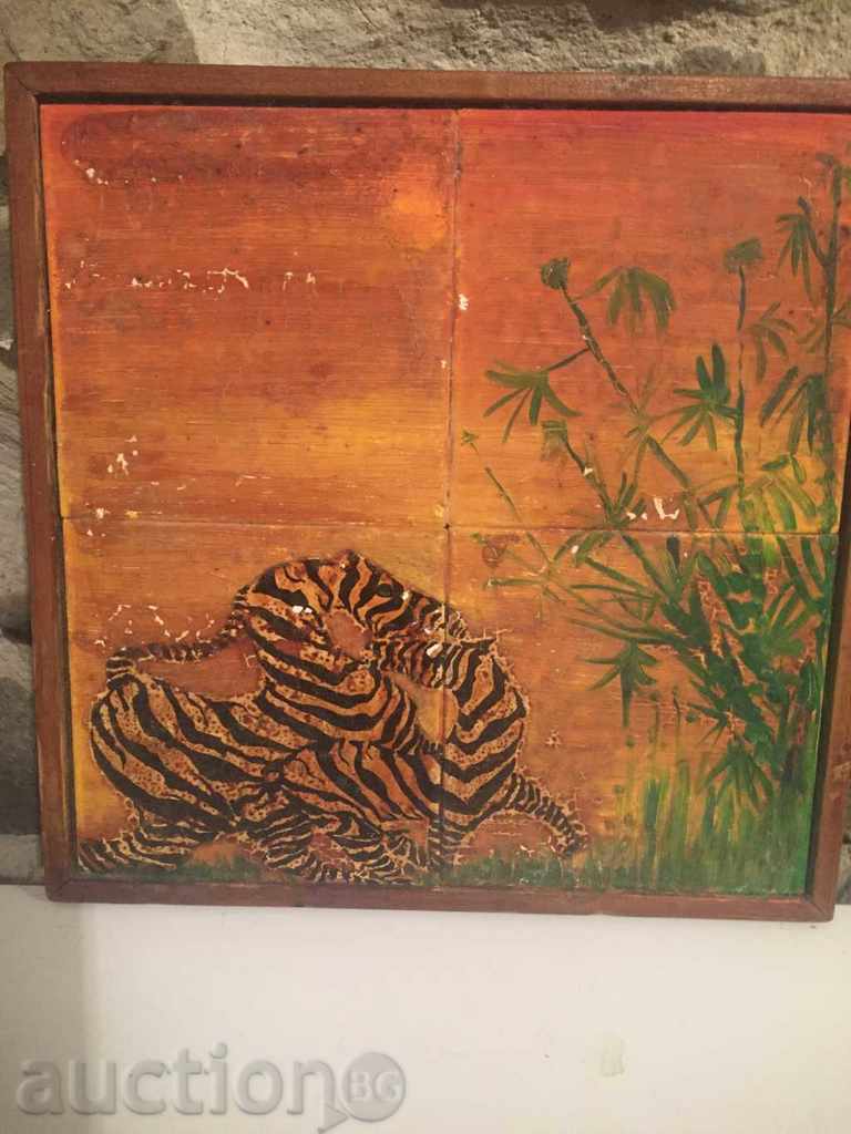 Auction painted picture on tiles Auction painted picture on tiles