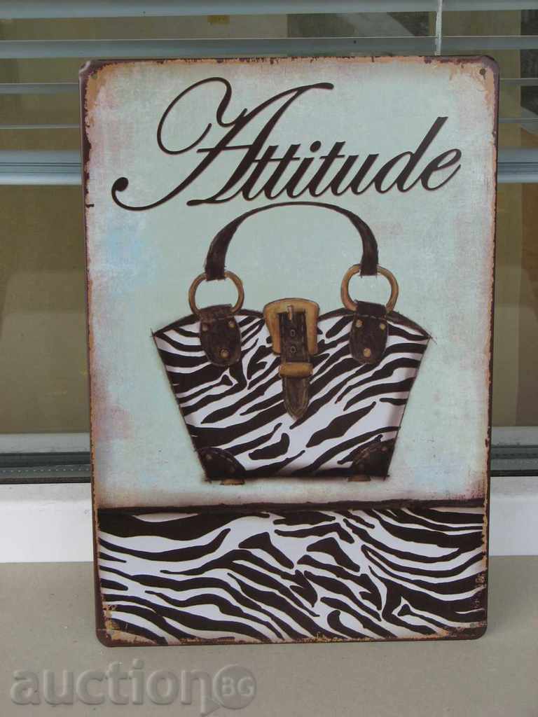 Метална табела мода Дамска чанта модерна леопард зебра кожа