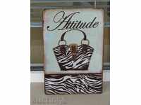 placă de metal moda Handbag zebră modernă piele de leopard