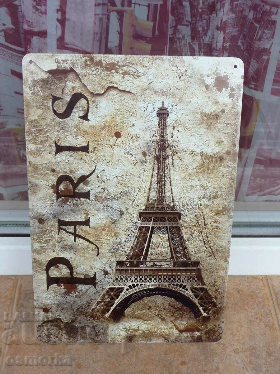 metal semn Paris Turnul Eiffel simbol de metal retro