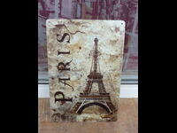 Μεταλλική πινακίδα Πύργος του Άιφελ του Παρισιού ρετρό μεταλλικό σύμβολο