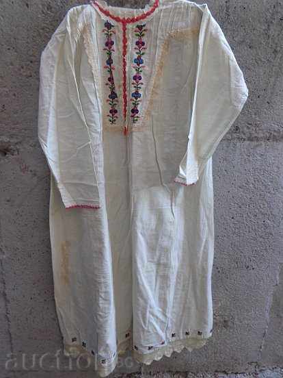 Old bridal shirt with hand embroidery and lace from a dowry Old bridal shirt with hand embroidery and lace from a dowry