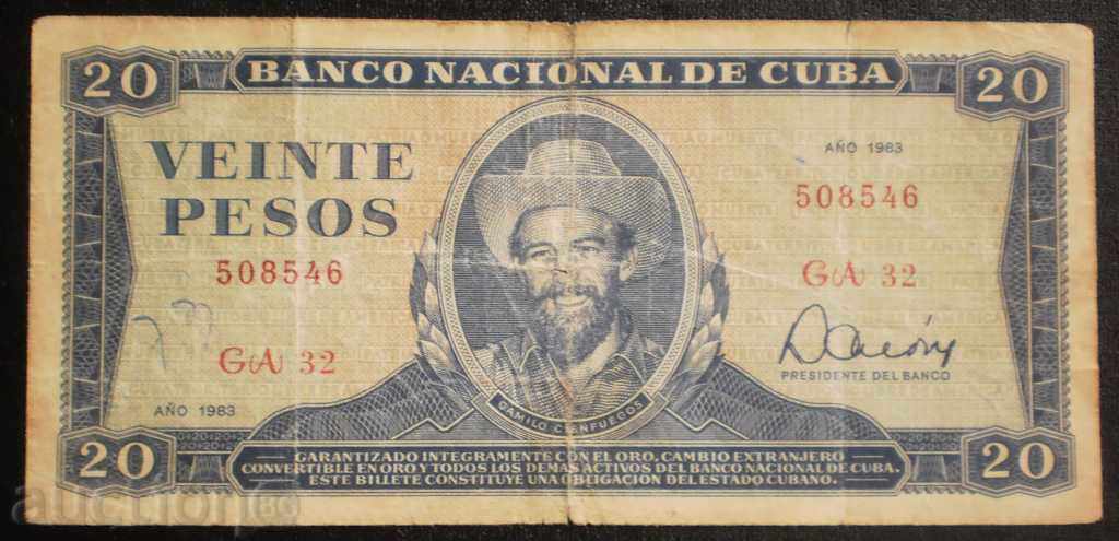 KUBA- 20 pesos -1983g-VF-RARE cu preț € 10.23 | 20.01 BGN