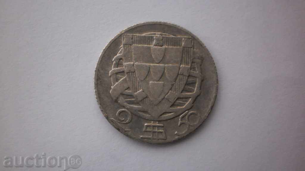 Argint Portugalia 2 ½ escudo 1943 de monede rare cu preț € 7.67 | 15.00 BGN