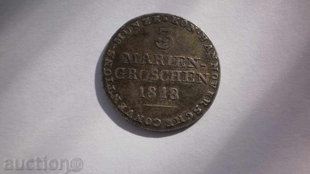 Braunschweig-Hannover 3 MarienGrosha 1818 Σπάνιες Κέρμα με τιμή € 40.90 | 79.99 BGN