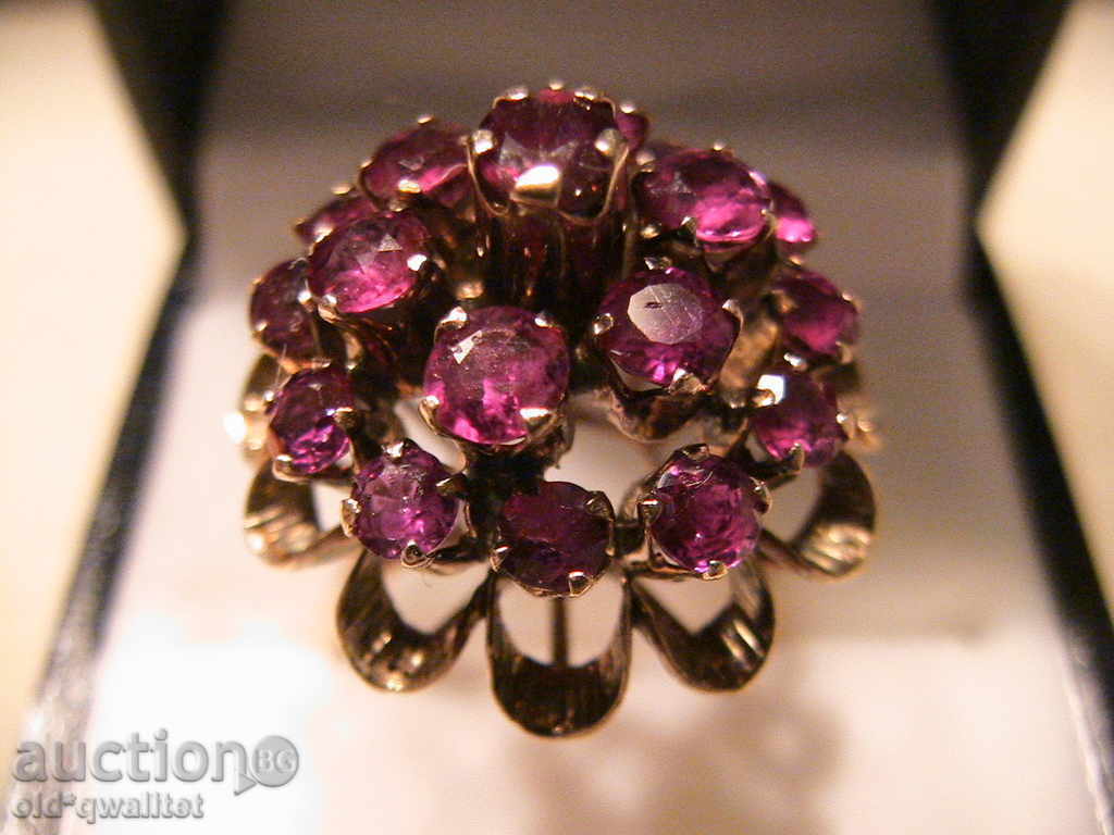 STAIRED GOLD RING, PINK SAPPHIRES, HANDMADE with price 1790.00 BGN | € 915.21 STAIRED GOLD RING, PINK SAPPHIRES, HANDMADE with price 1790.00 BGN | € 915.21