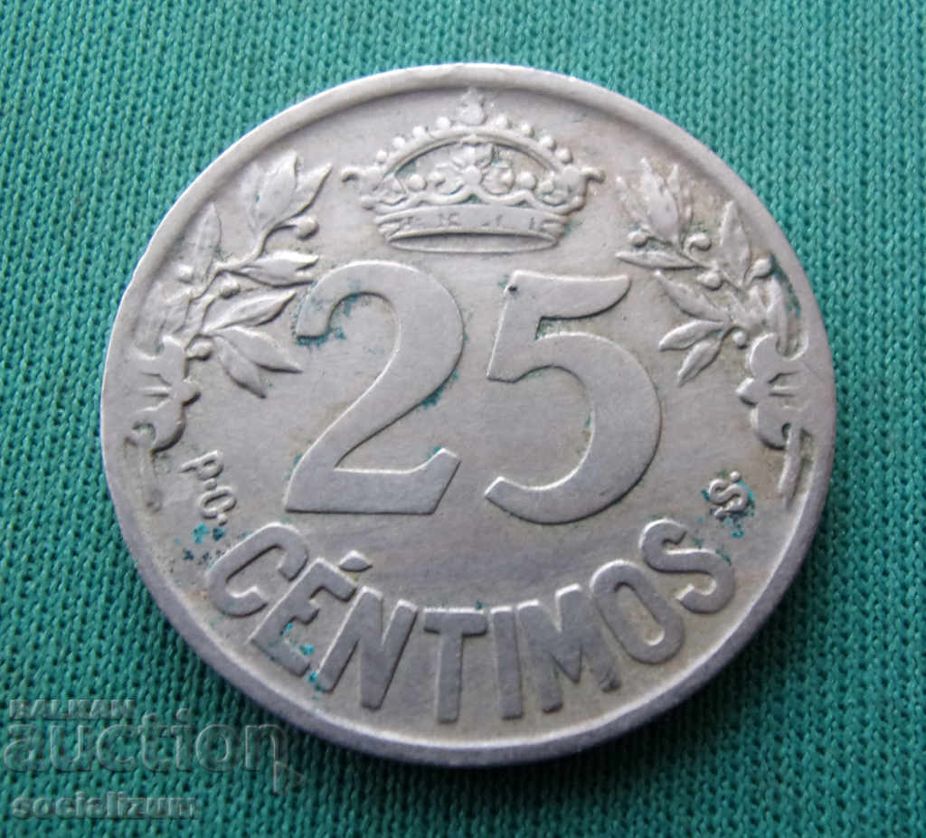 Spania 25 Sentim 1925 Rare cu preț € 5.11 | 9.99 BGN