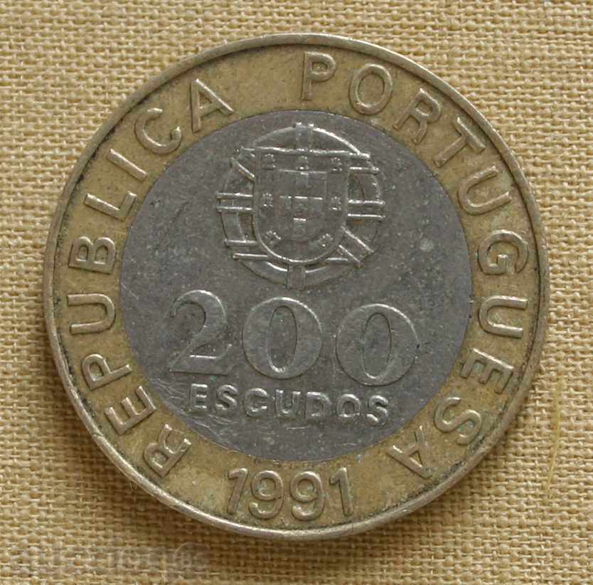 200  ескудос 1991  Португалия