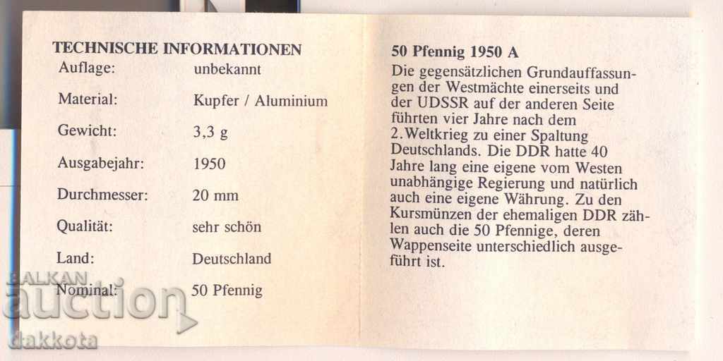 Auction  GDR 50 years 1950