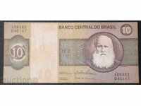 Brazil 10 Cruzeiro 1970 Rare Banknote