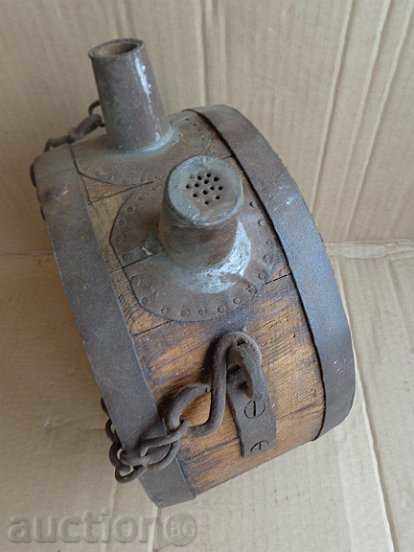 Delivery of Old horse bucket, bucket, barrel, wooden, pavour