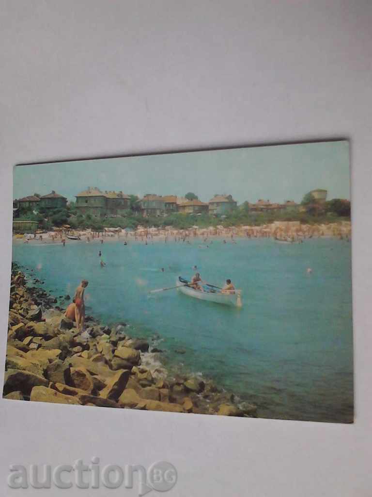 Пощенска картичка Поморие Централният плаж 1976