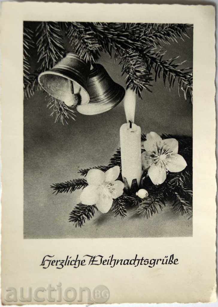 Germany Card "Heart Christmas Greetings" 1957