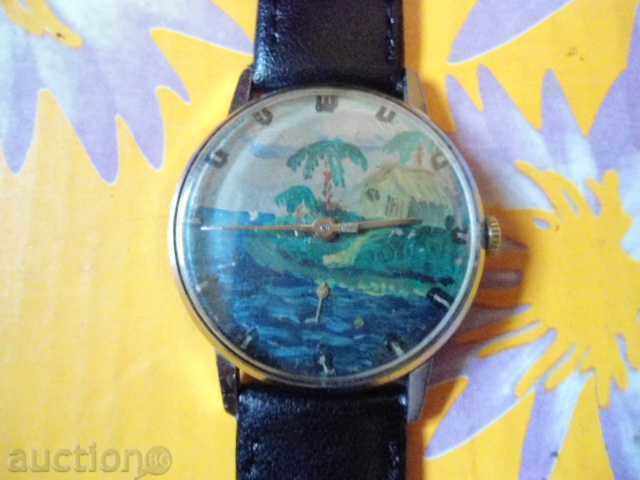 A rare painted clock A rare painted clock