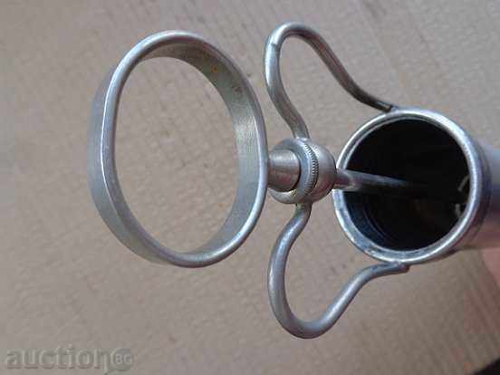 Old metal syringe, horsepower injection - 6