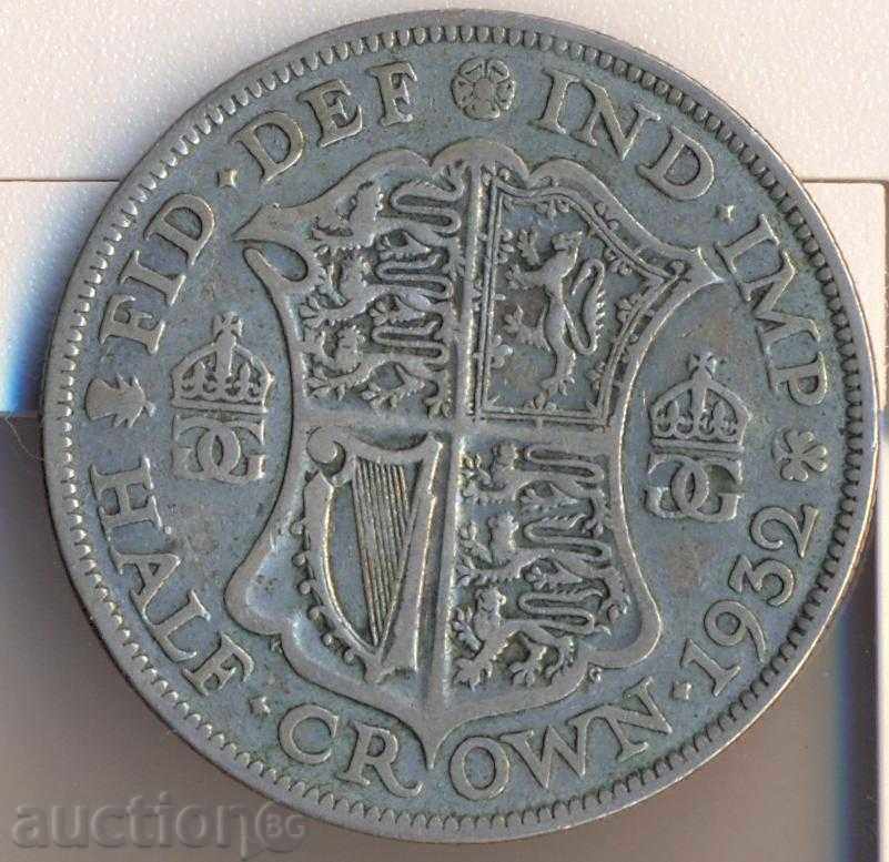 Marea Britanie 1/2 coroana 1932 de argint, 14 g. Marea Britanie 1/2 coroana 1932 de argint, 14 g.