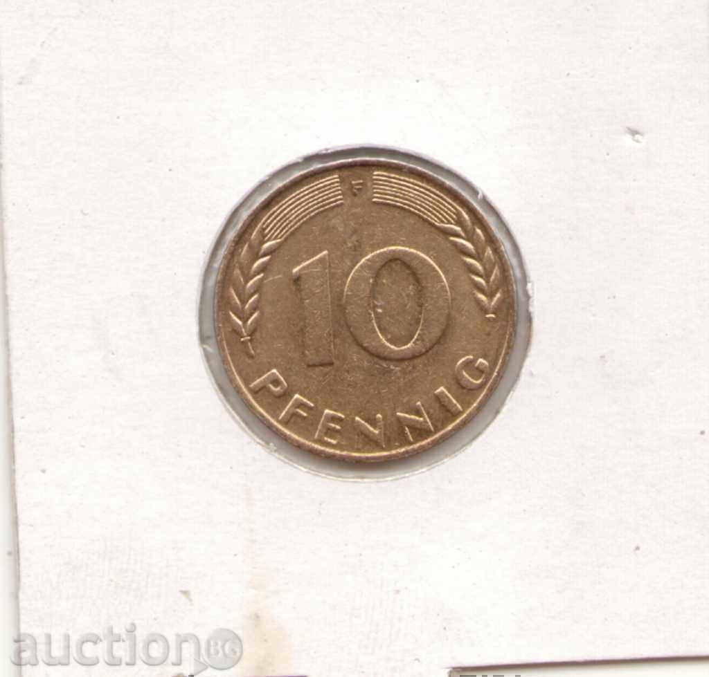 - Γερμανία-10 Pfennig-1950 F-KM# 108