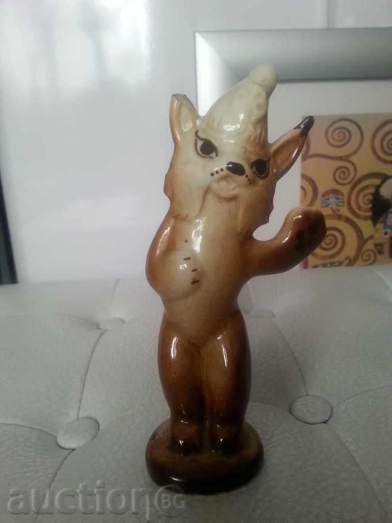 Vechi statuetă de porțelan rusesc, Figura Fox