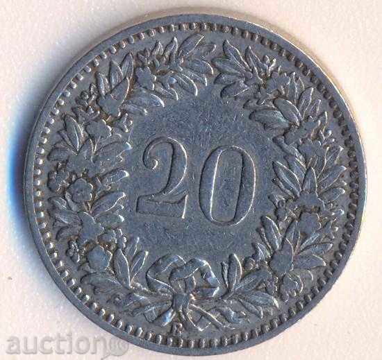 Швейцария 20 рапена 1894 година