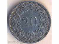 Швейцария 20 рапена 1884 година