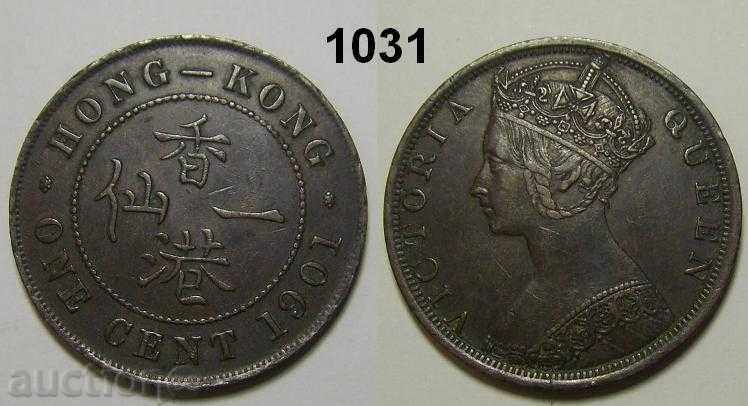 Хонконг Хонг Конг 1 цент 1901 XF+ отлична монета