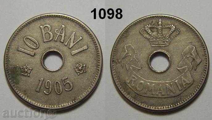 Румъния 10 бани 1905 XF монета