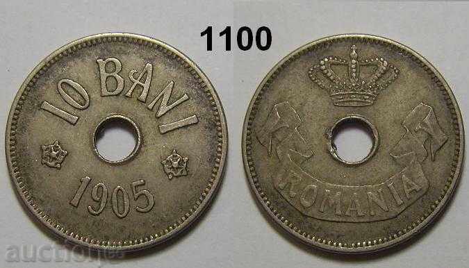 Румъния 10 бани 1905 XF+ монета
