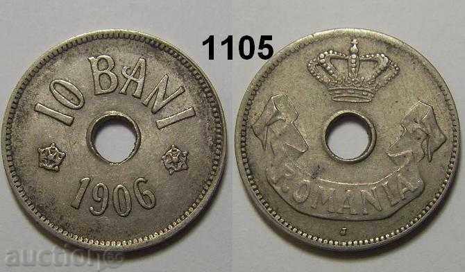 Румъния 10 бани 1906 J XF+ отлична монета