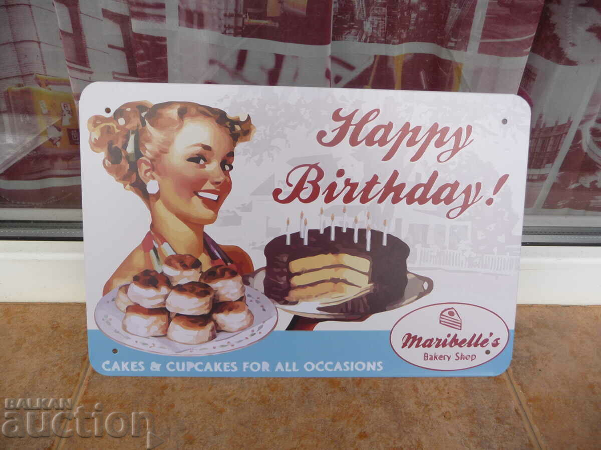 Metal plate food Birthday cake sweets celebration