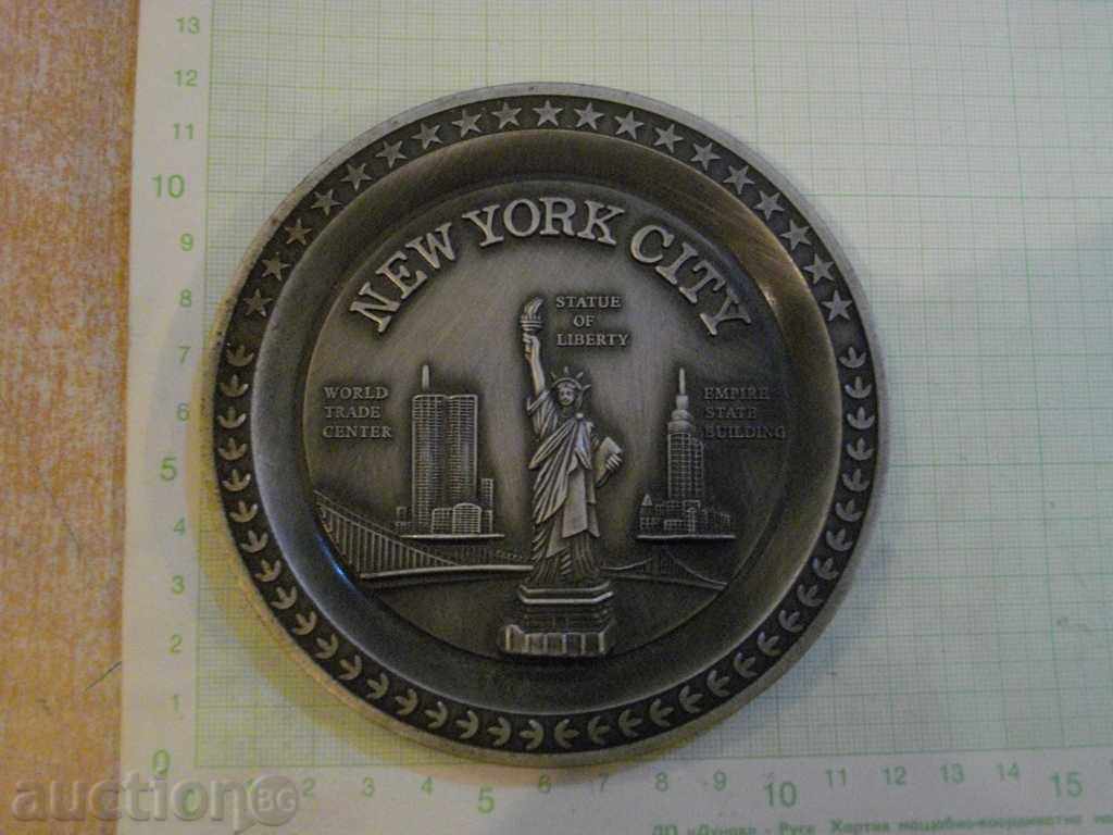placa de metal comemorativa de la New York