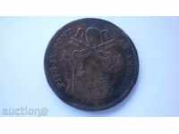 Vatican 1 Bajocio 1850 R Rare Coin