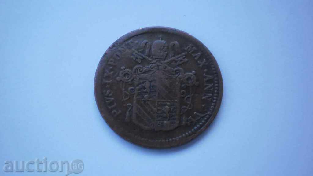 Аукцион Ватикана ½ Байочо 1851 R Рядка Монета