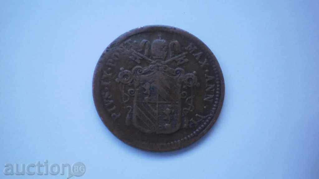 Vatican ½ Bayocho 1851 R Coin Rare