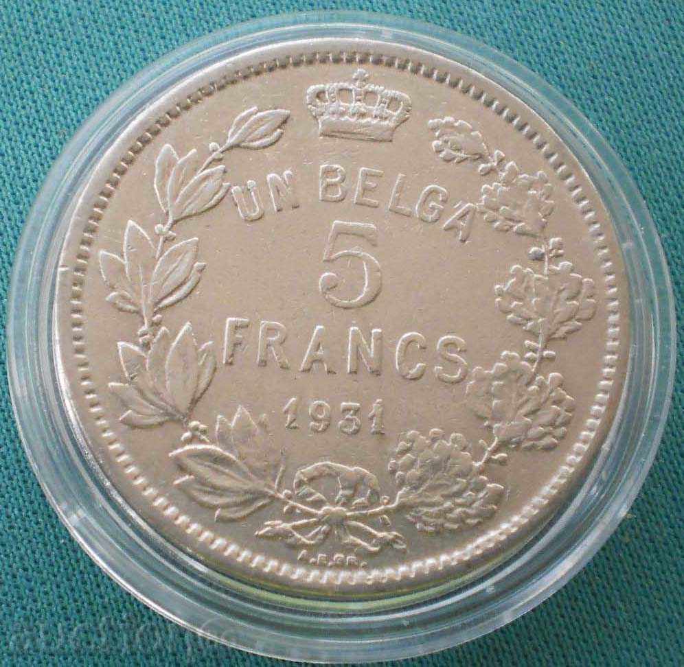 Belgium 5 Francs 1931