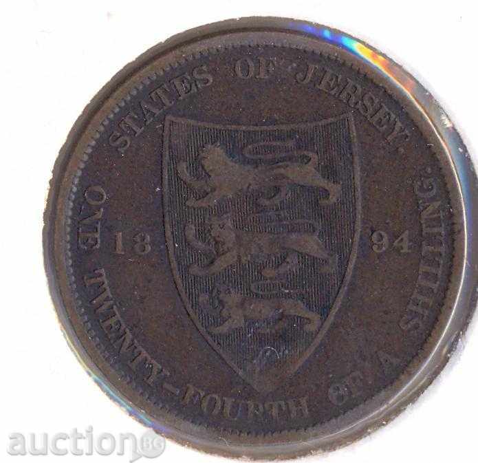 Jersey Island 1/24 shilling 1894, circulation 120,000.