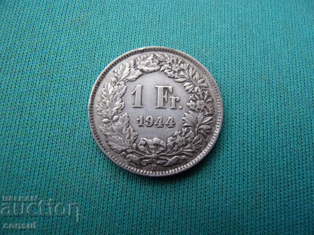 Switzerland 1 Franc 1944 Silver