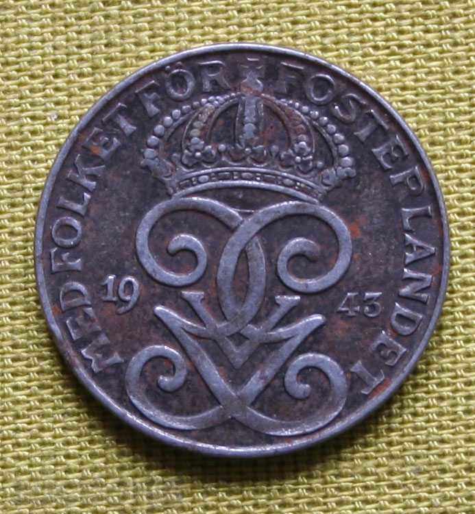 2 ore 1943 Suedia fier cu preț € 0.41 | 0.80 BGN