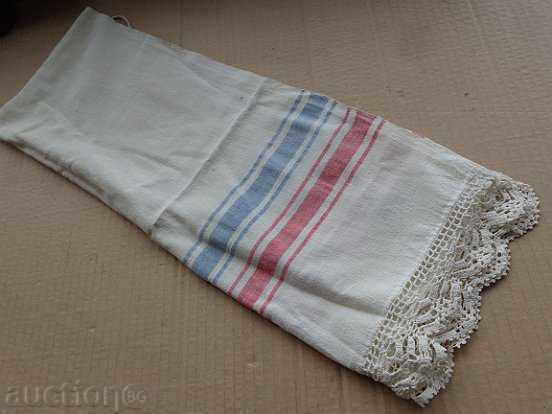 Old hand-woven towel with lace, lace, box with price 46.00 BGN | € 23.52