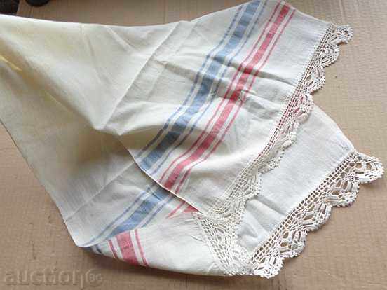 Delivery of Old hand-woven towel with lace, lace, box