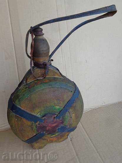 An old handmade vase of primitive wooden bucket - 7