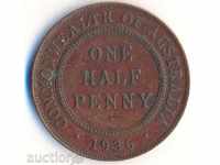 Australia 1/2 pence 1936 year