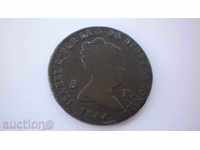 Spain Isabelle 8 Marvede 1844 Rare Coin