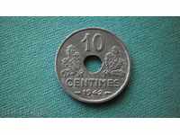 10 centime 1942 ocupație - Germania - Franța - rar