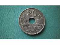 20 centimes 1942 Occupation - GERMANY - FRANCE - RACE