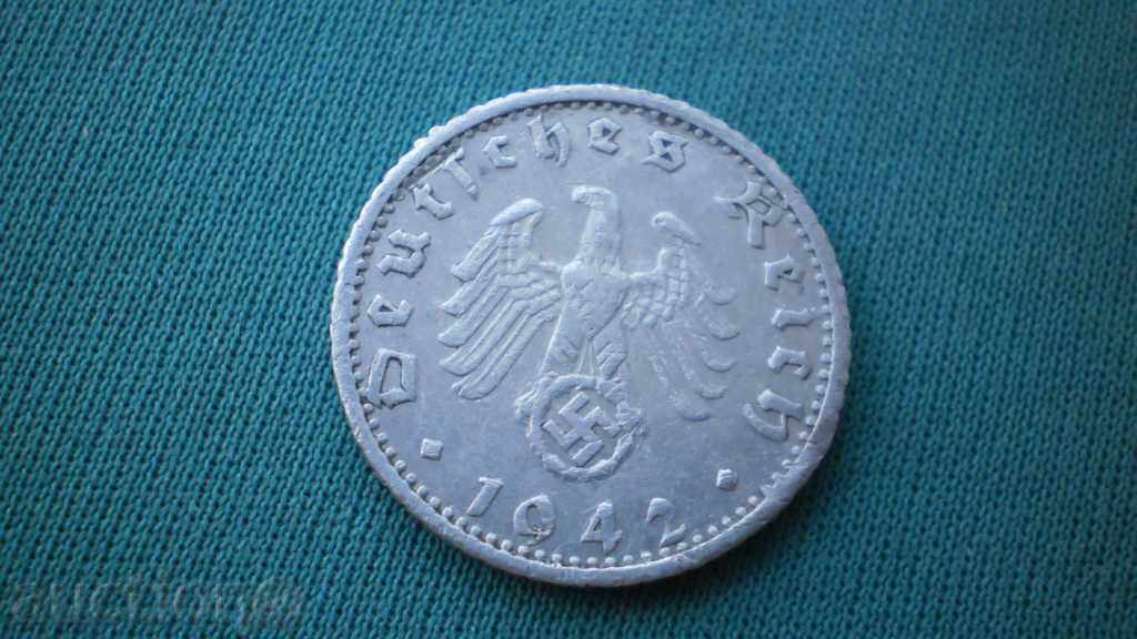 Germania 50 PFENNIG 1942F GERMANIA --RYADKA