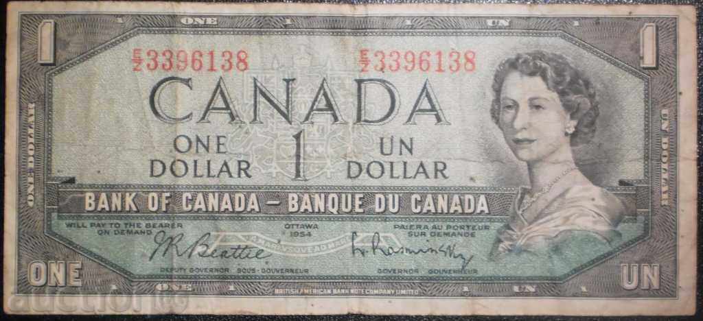 Kanaдa 1 Дoлар 1954 Рядка Банкнота с цена € 7.67 | 15.00 лв.