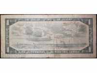 Kanaďa 1 Dollar 1954 Rare Banknote